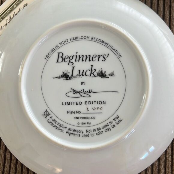 Franklin Mint Heirloom Plates of 3, Beginner’s Luck, Three to Boot, A Bushel of - Picture 5 of 7